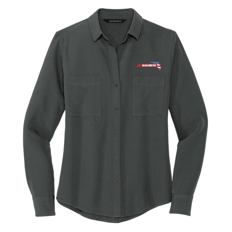 Mercer+Mettle Women's Stretch Crepe Long Sleeve Camp Blouse