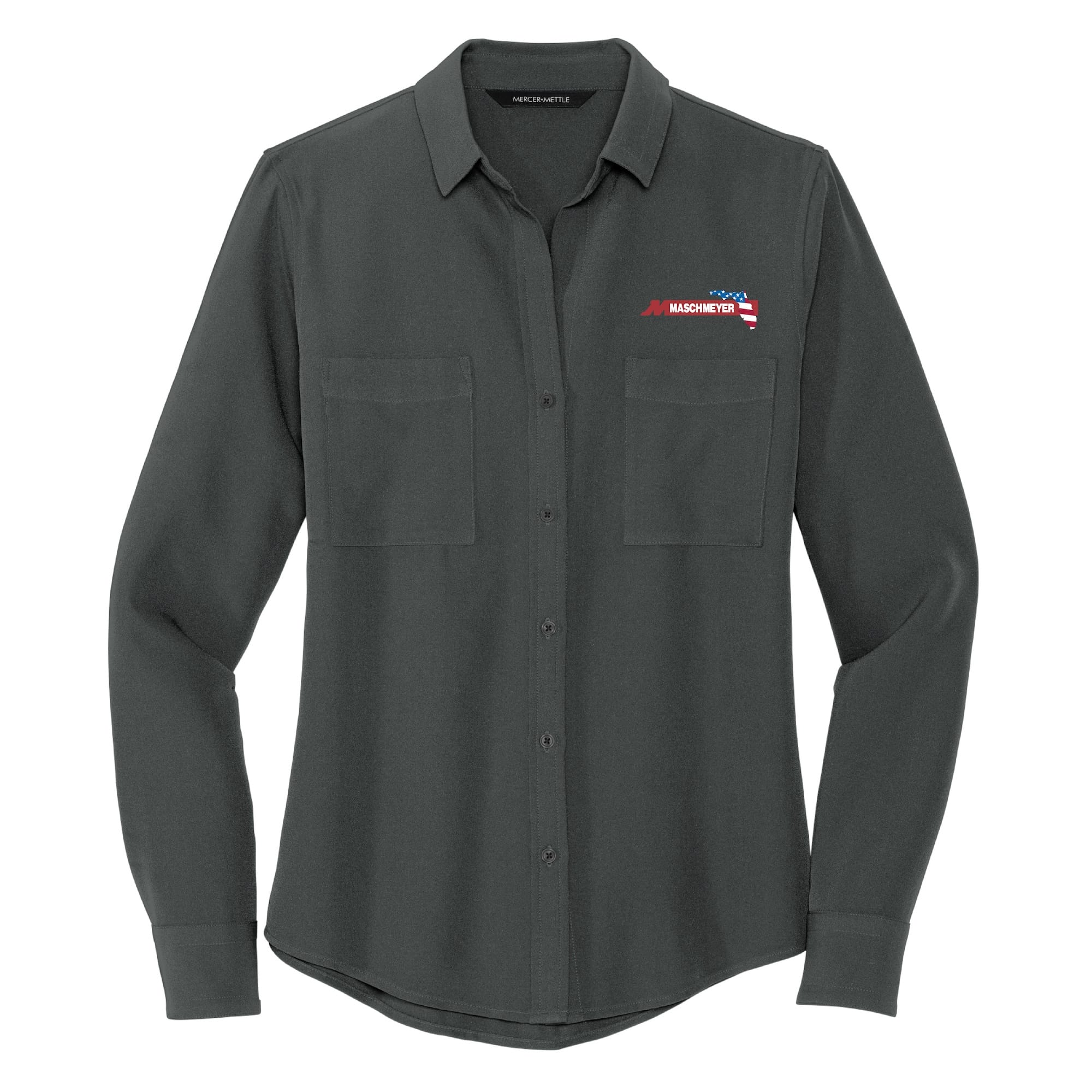 Mercer+Mettle Women's Stretch Crepe Long Sleeve Camp Blouse